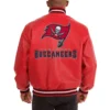 Tampa-Bay-Buccaneers-Rib-Knitted-Red-Leather-Varsity-Jacket-LeatherMoto