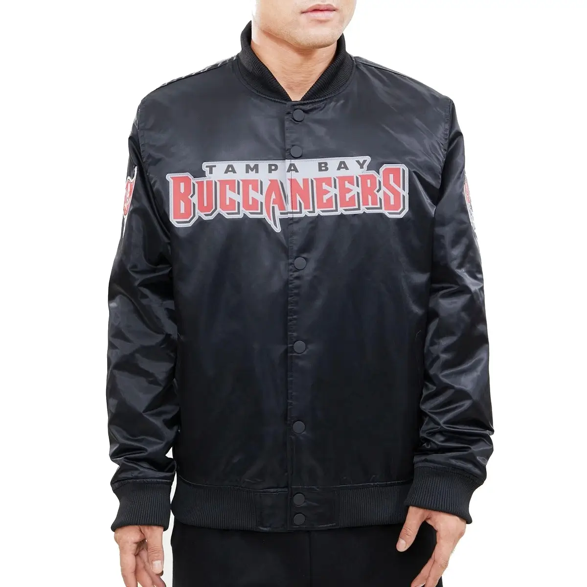 Tampa-Bay-Buccaneers-Satin-Varsity-Black-Jacket-LeatherMoto