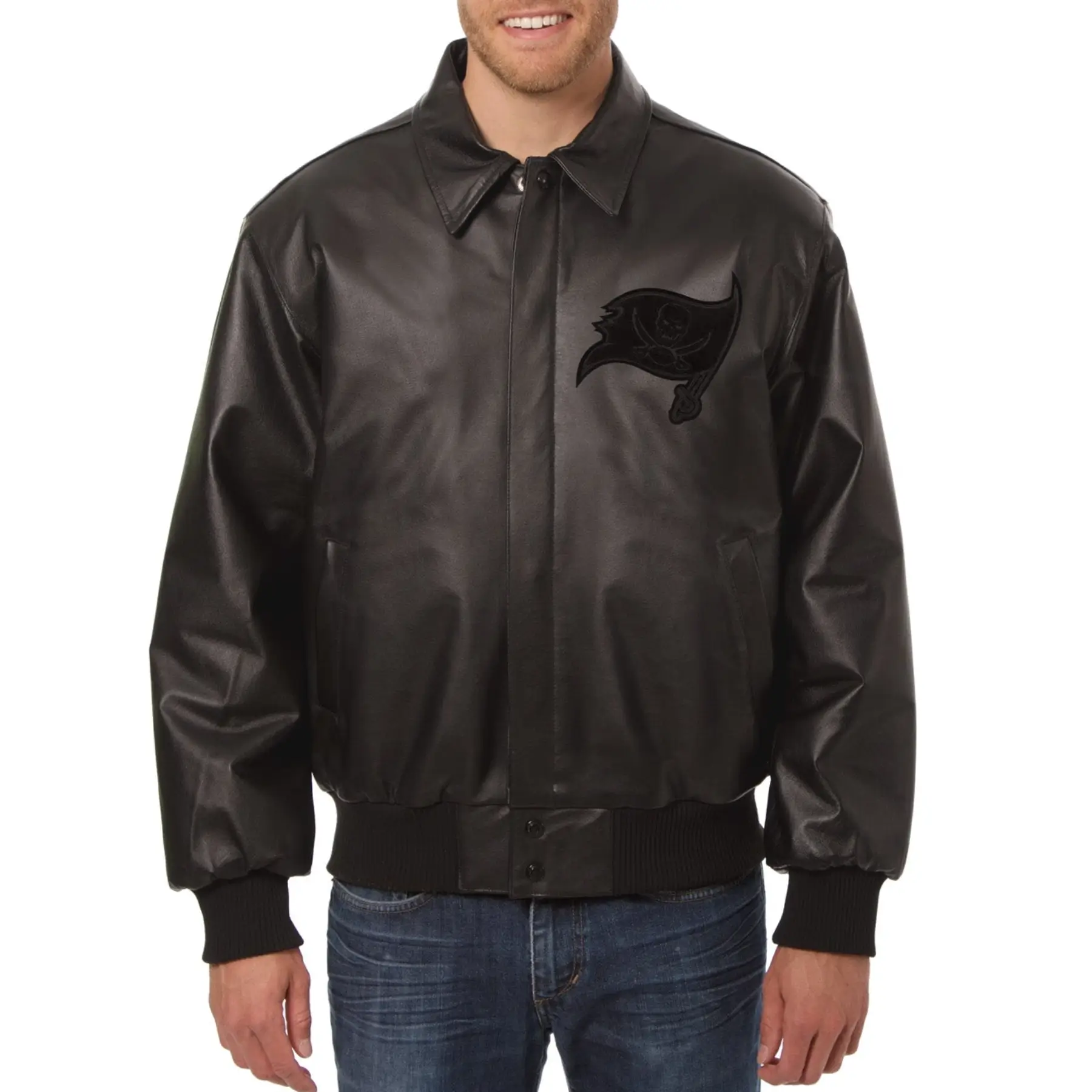 Tampa-Bay-Buccaneers-Shirt-Style-Leather-Black-Varsity-Jacket-LeatherMoto