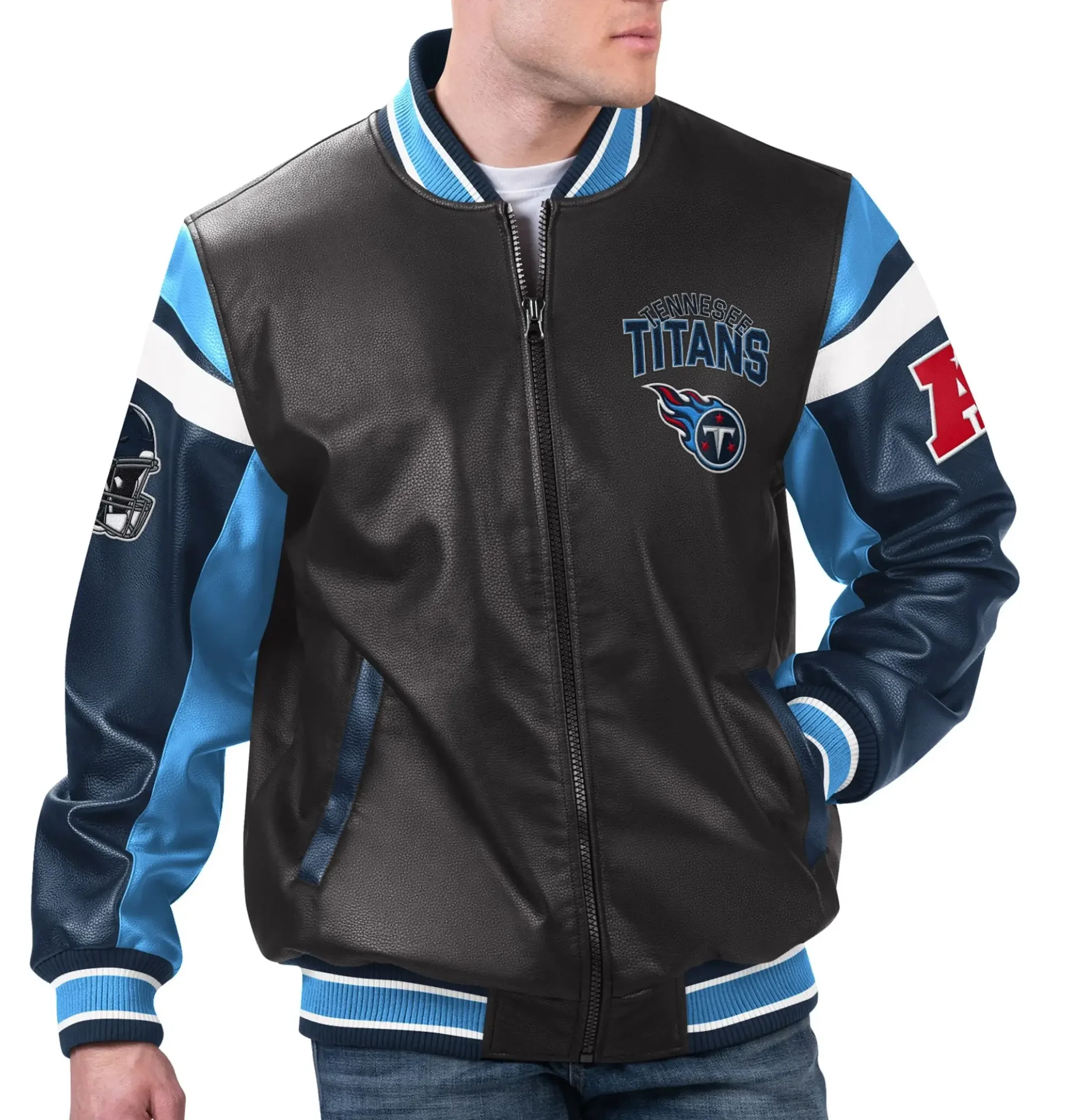 Tennessee-Titans-G-III-Sports-by-Carl-Banks-Black-Full-Zip-Varsity-Jacket-LeatherMoto