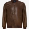The Blain Brown Full Grain Leather Bomber Jacket (7)