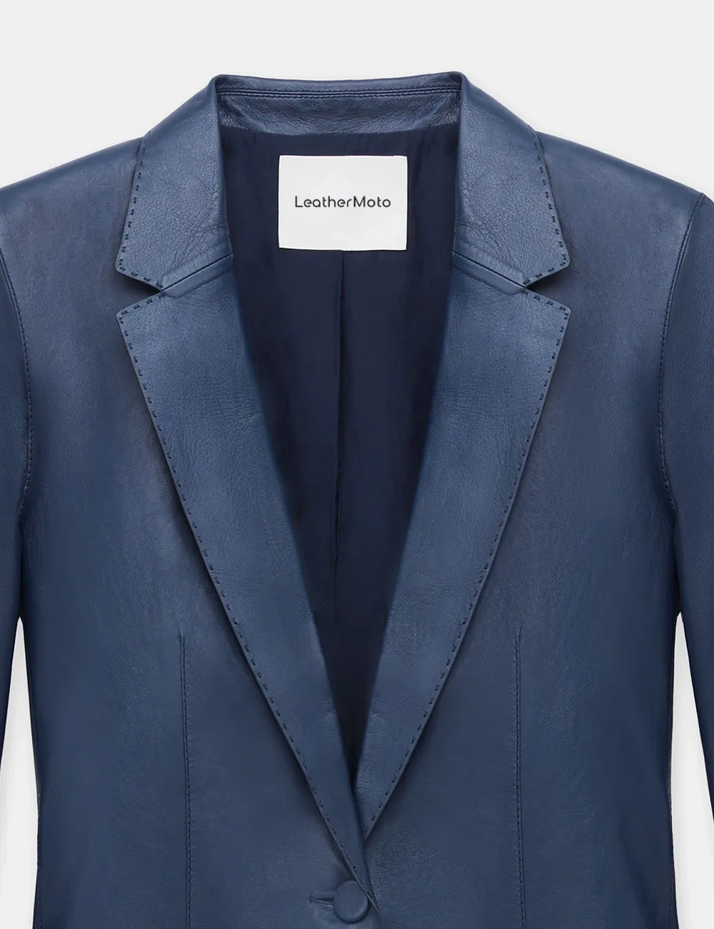 The Luxurious Blue - Soft Nappa Leather Blazer for Women (1)
