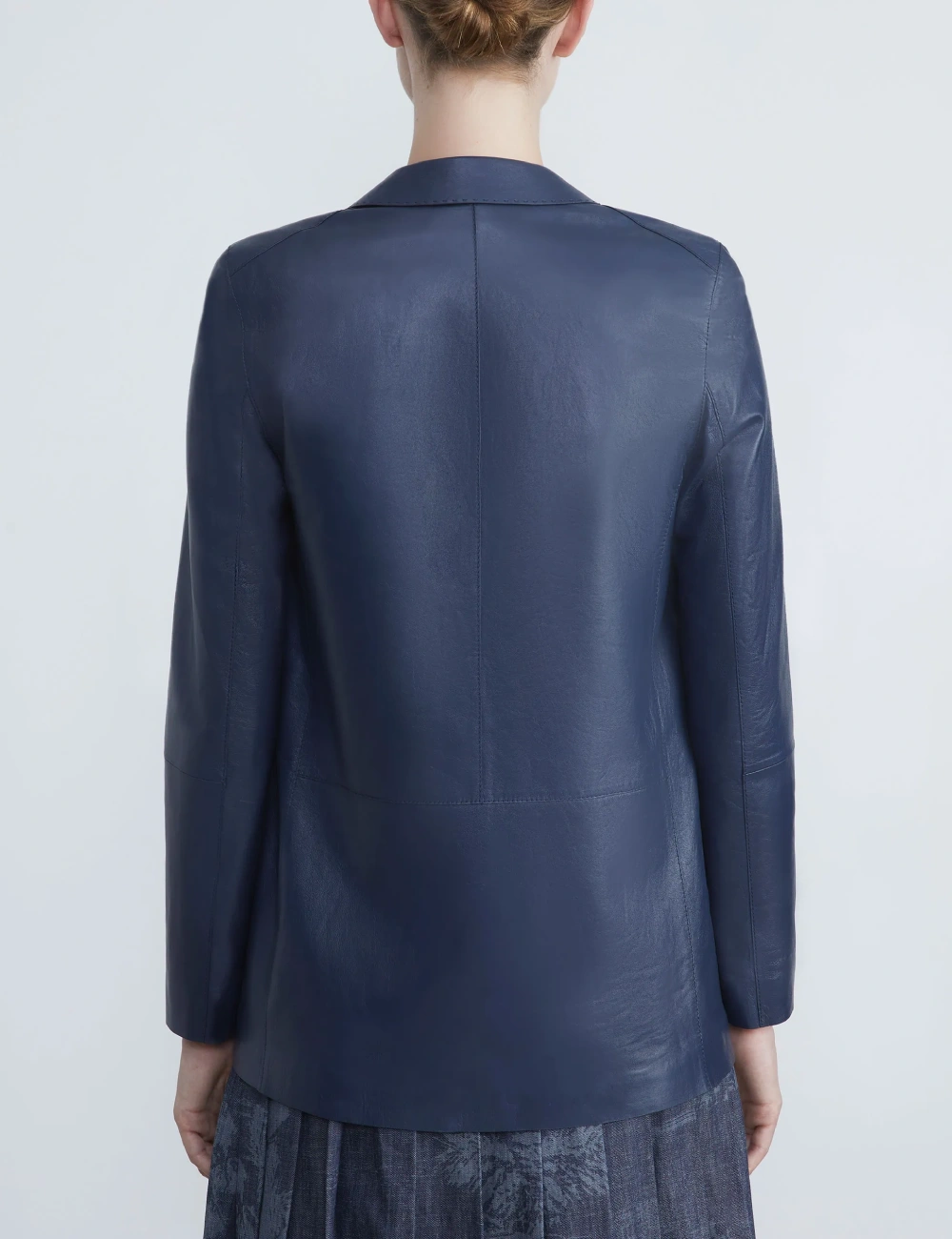 The Luxurious Blue - Soft Nappa Leather Blazer for Women (3)