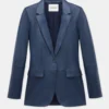 The Luxurious Blue - Soft Nappa Leather Blazer for Women (4)