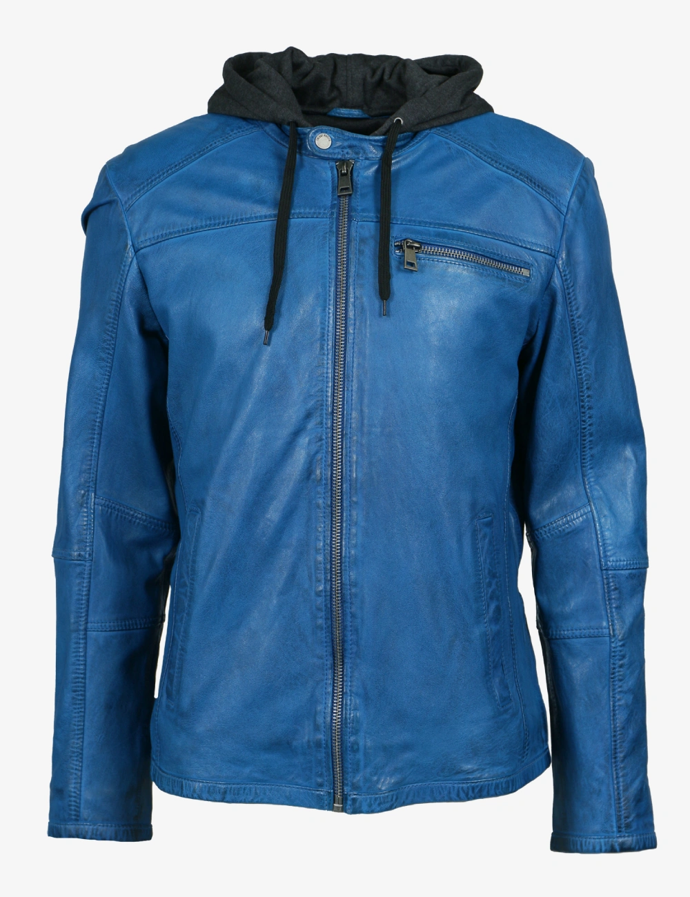 The Midnight Wave Men Leather Hooded Jacket (1)