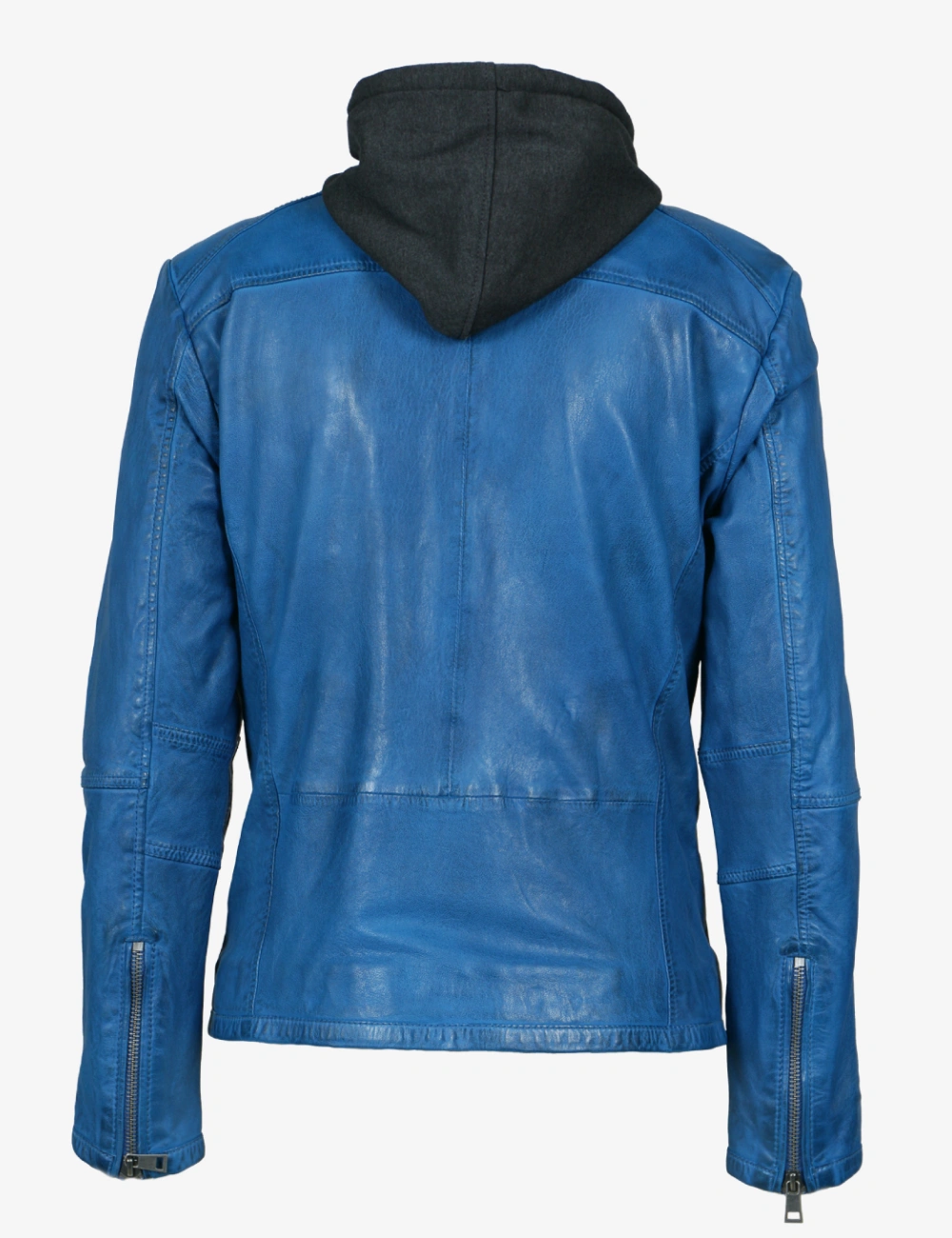 The Midnight Wave Men Leather Hooded Jacket (2)
