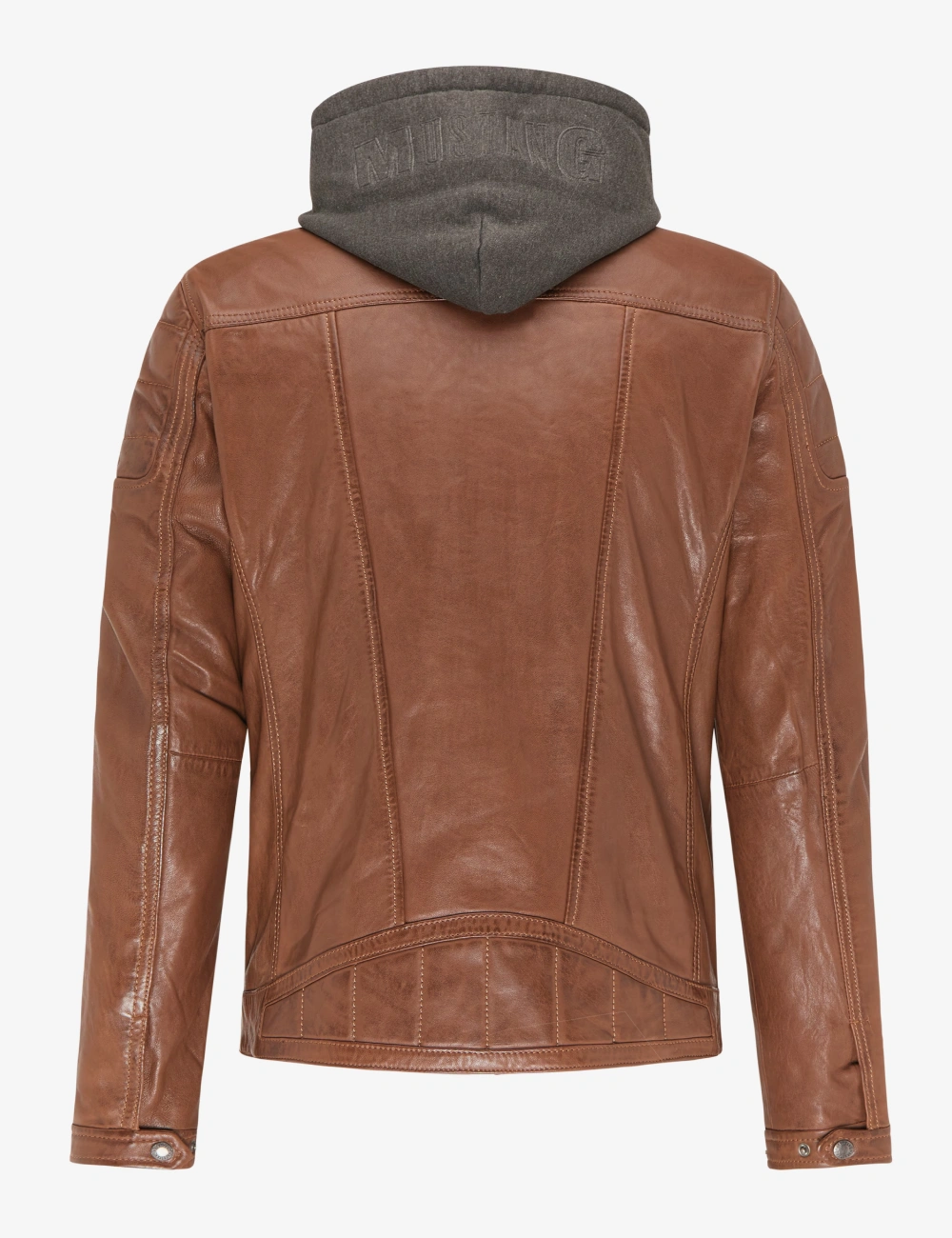 Alternative view of Timeless The Tan Explorer Brown Hooded Leather Jacket