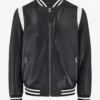 Vaxton White Striped Hybrid Full Leather Varsity Jacket (1)