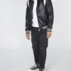 Vaxton White Striped Hybrid Full Leather Varsity Jacket (2)