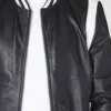 Vaxton White Striped Hybrid Full Leather Varsity Jacket (3)