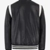 Vaxton White Striped Hybrid Full Leather Varsity Jacket (4)