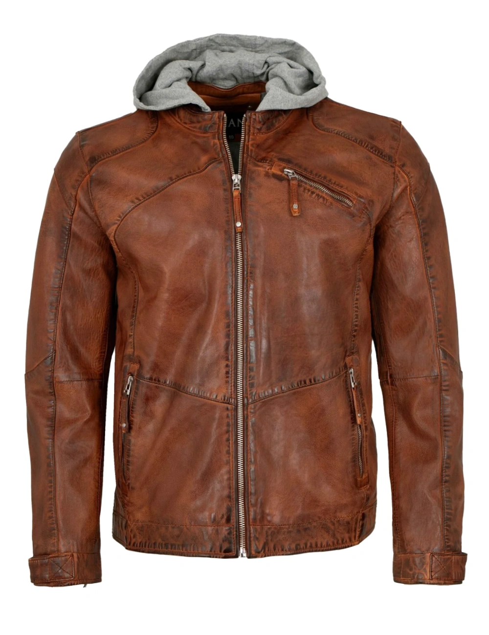 Vibrant Heritage Hooded Motorcycle Leather Jacket (1)