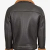 Vintage Timber B-3 Brown Leather Shearling Bomber Jacket (2)