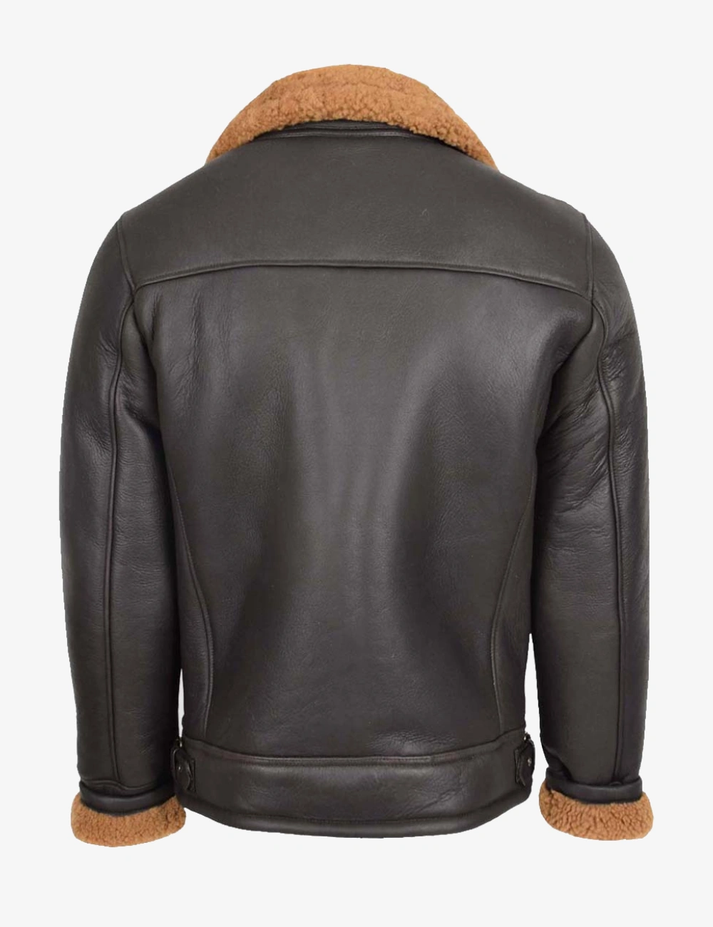 Vintage Timber B-3 Brown Leather Shearling Bomber Jacket (2)