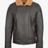 Vintage Timber B-3 Brown Leather Shearling Bomber Jacket (4)