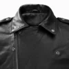 Wanderer Black Rider Leather Jacket – Sleek Moto Look with Lapel Collar and Side Zippers (2)