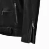 Wanderer Black Rider Leather Jacket – Sleek Moto Look with Lapel Collar and Side Zippers (3)