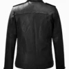 Wanderer Black Rider Leather Jacket – Sleek Moto Look with Lapel Collar and Side Zippers (4)