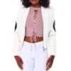 Womens-8-Ball-White-Bomber-Leather-Team Jacket