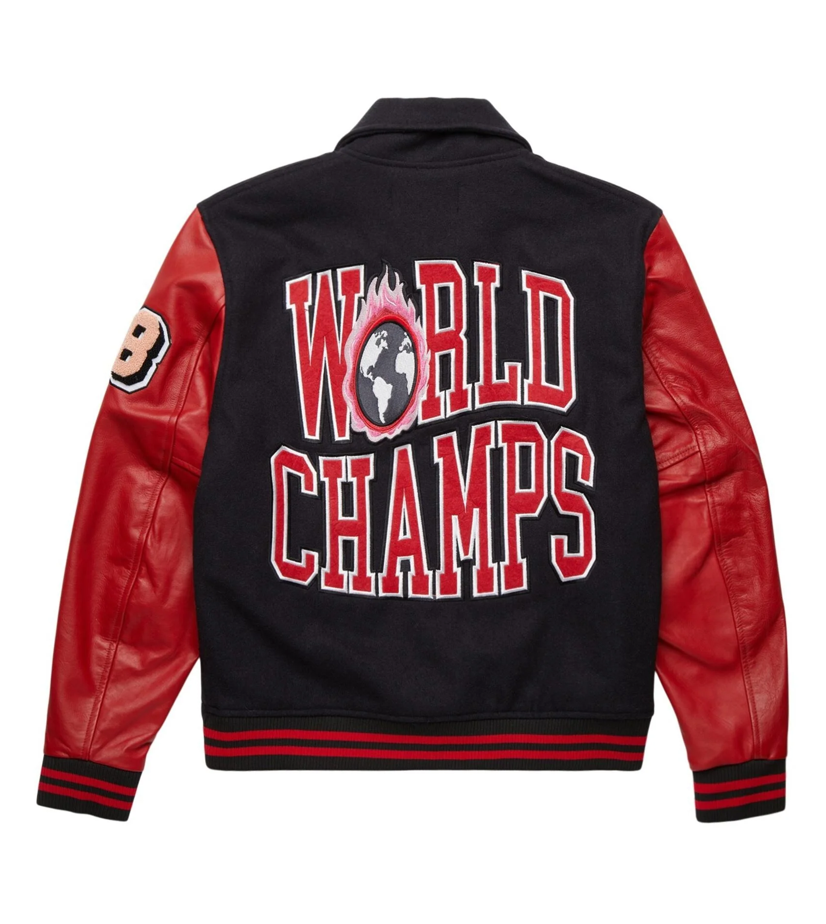 World-Champs-Homme-Femme-Letterman-Black-Red-Varsity-Jacket- leather moto (4)
