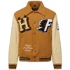 World-Champs-Homme-Femme-Letterman-Brown-Camel-Varsity-Jacket leather moto (1)