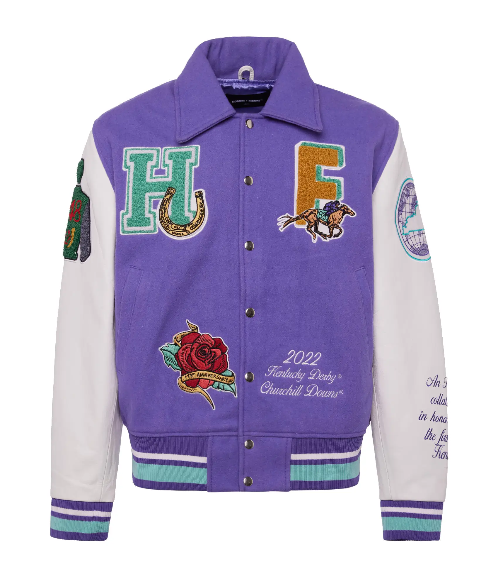 World-Champs-Homme-Femme-Letterman-Purple-White-Varsity-Jacket- leather moto (1)