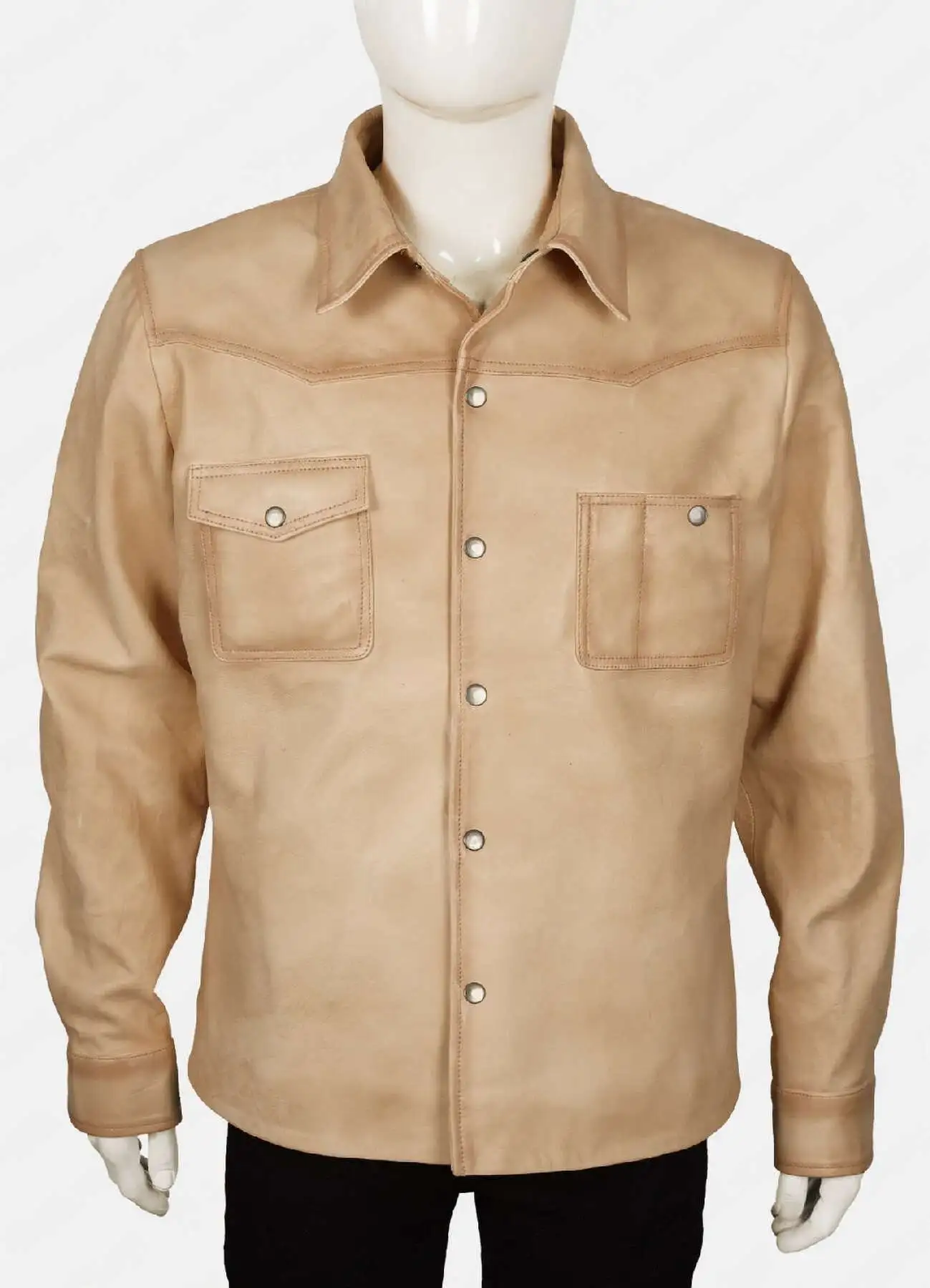 Yellowstone-Season-5-John-Dutton-White-Leather-Jacket