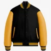 Black-Wool-Gold-Genuine-Leather-Varsity-Letterman-Jacket-1