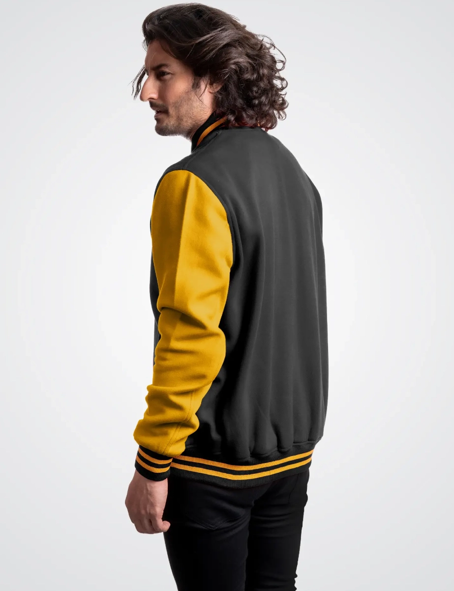 Black-Wool-Gold-Genuine-Leather-Varsity-Letterman-Jacket-3