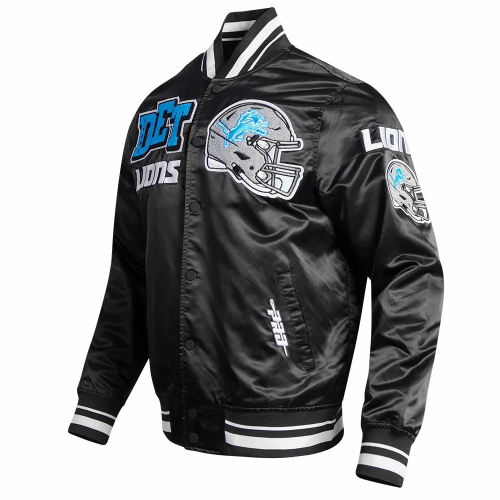 Detroit-Lions-Mashup-Full-Snap-Satin-Varsity-Jacket-Black-LeatherMoto
