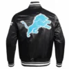 Detroit-Lions-Mashup-Full-Snap-Satin-Varsity-Jacket-Black-LeatherMoto