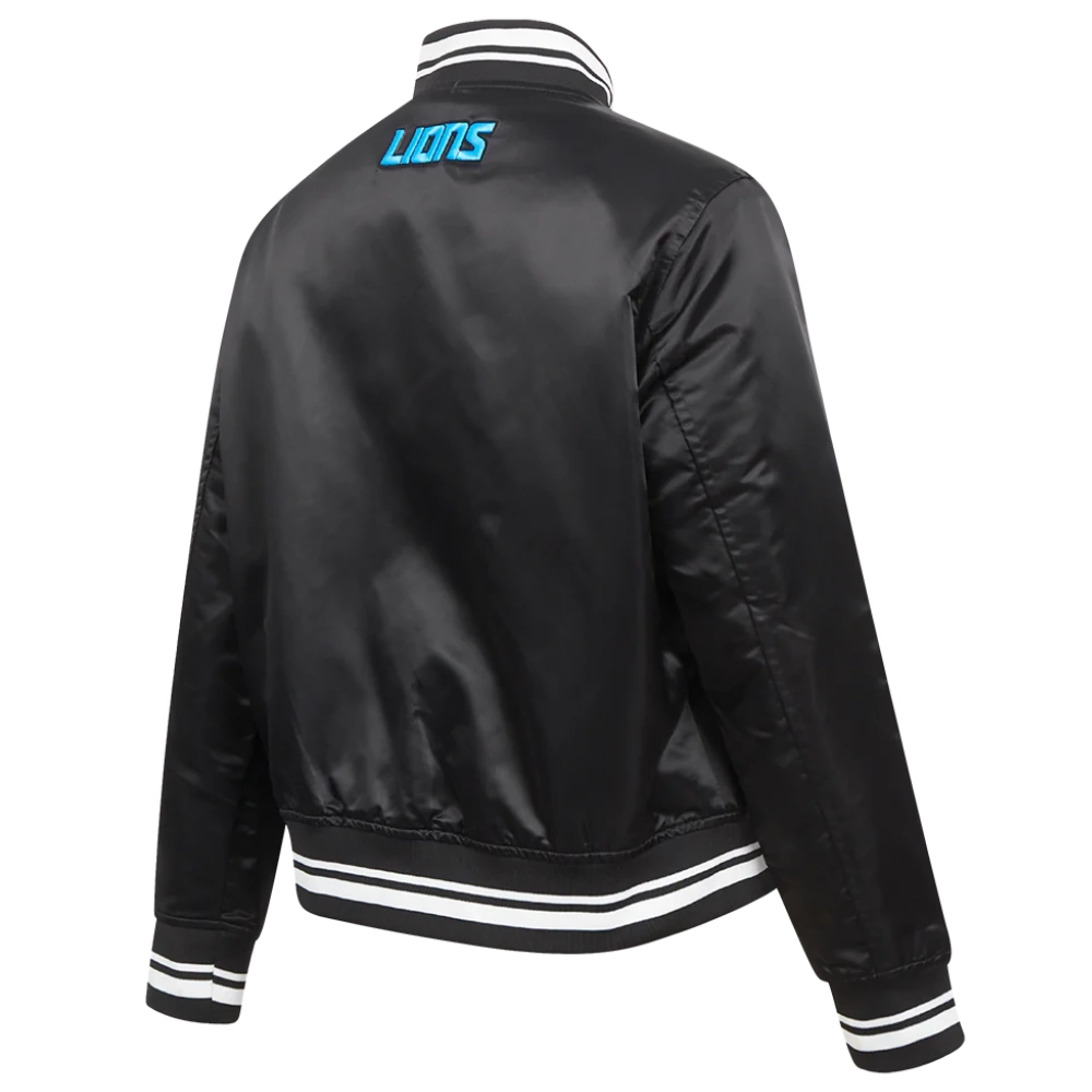 Detroit-Lions-Script-Tail-Womens-Full-Snap-Satin-Varsity-Jacket-Black-LeatherMoto