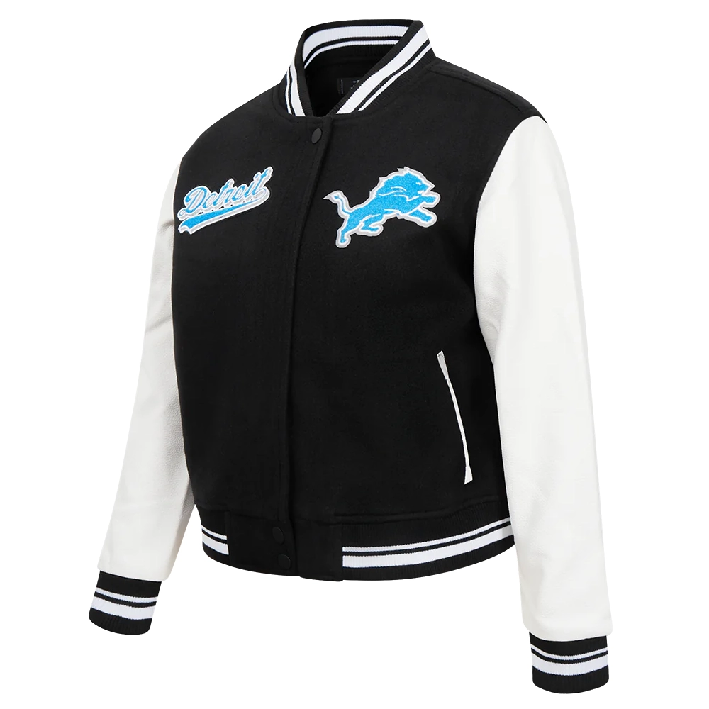 Detroit-Lions-Script-Tail-Womens-Wool-Leather-Varsity-Jacket-Black_White-LeatherMoto