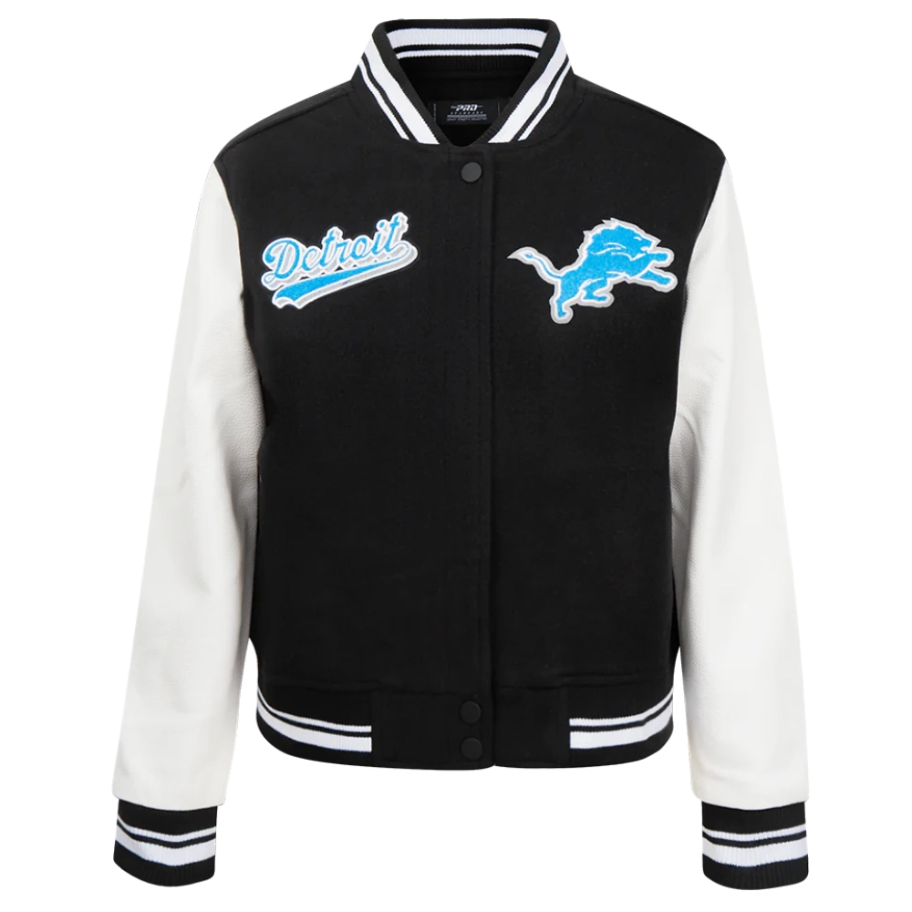 Detroit-Lions-Script-Tail-Womens-Wool-Leather-Varsity-Jacket-Black_White-LeatherMoto