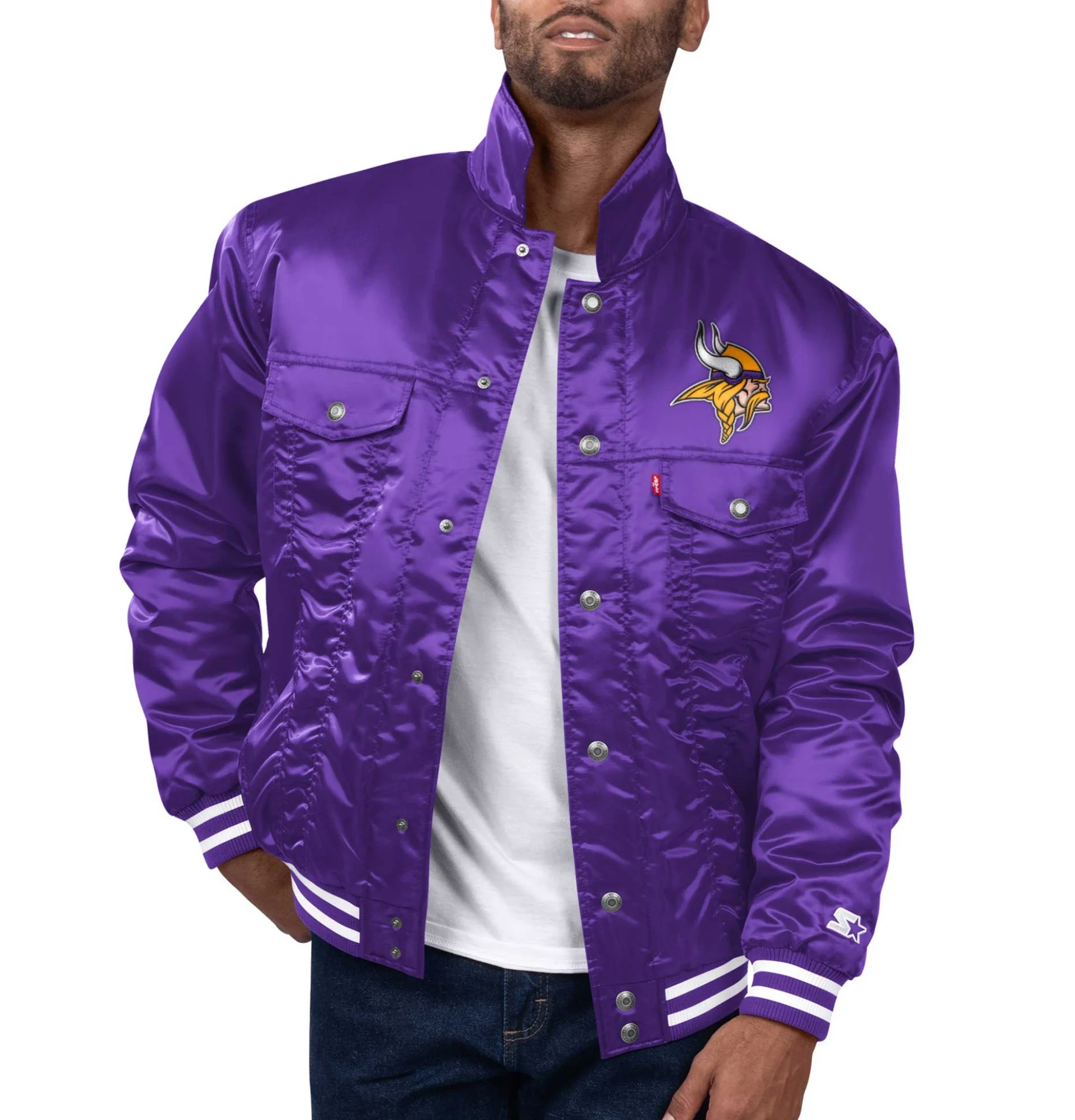 Minnesota-Vikings-Silver-Tab-Trucker-Satin-Varsity-Jacket-Purple-LeatherMoto