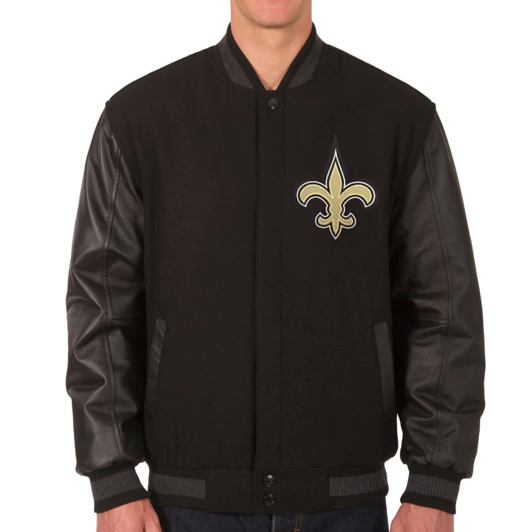 New-Orleans-Saints-Black-Wool-Leather-Varsity-Jacket-LeatherMoto