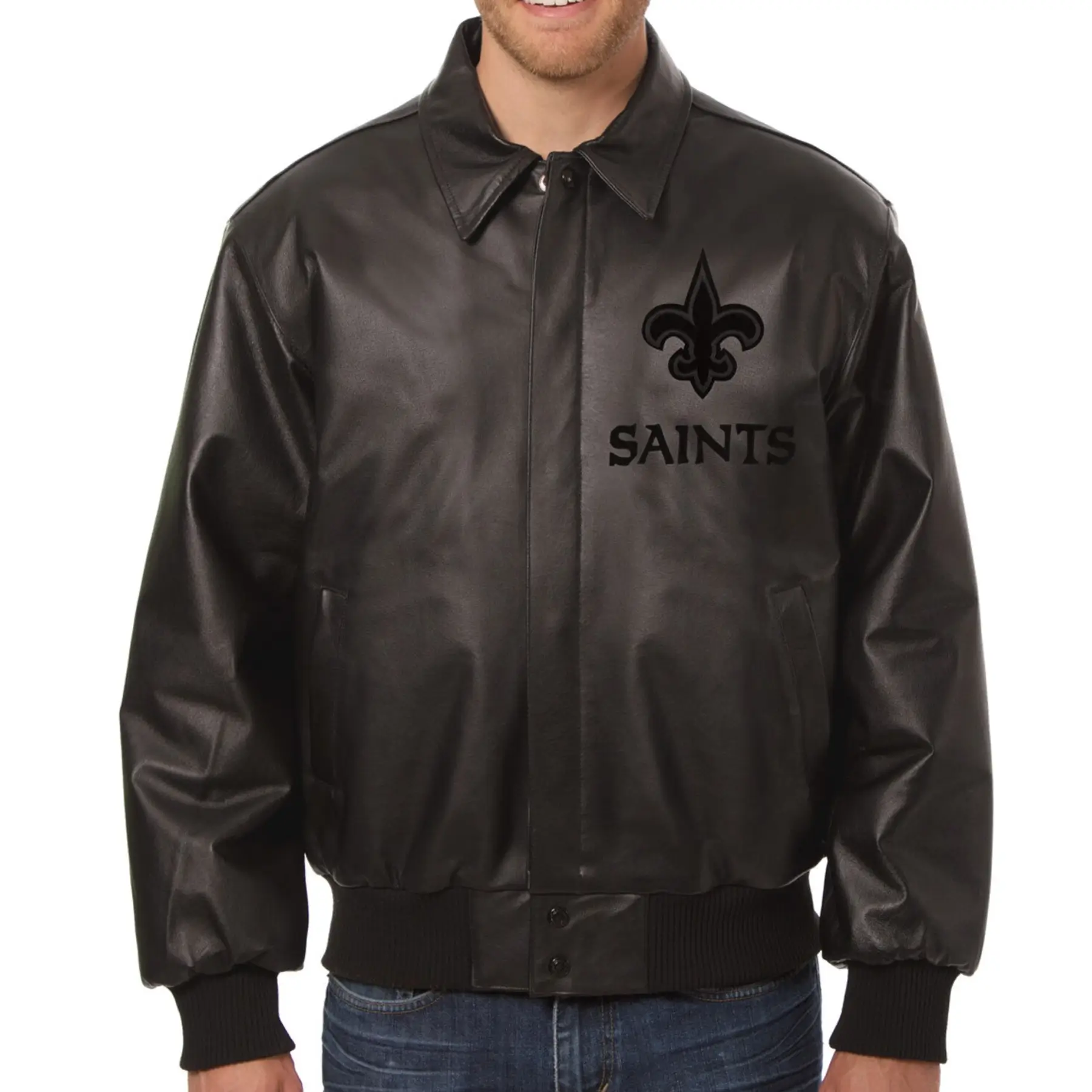 New-Orleans-Saints-Bomber-leather-Varsity-Jacket-LeatherMoto