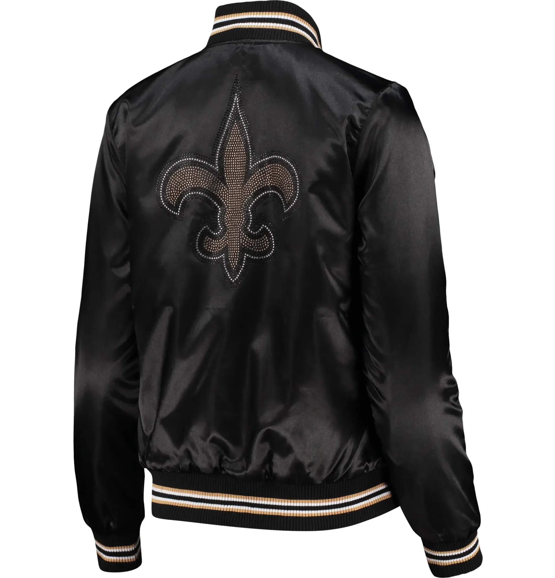 New-Orleans-Saints-Classic-Rib-Satin-Varsity-Black-Jacket-LeatherMoto