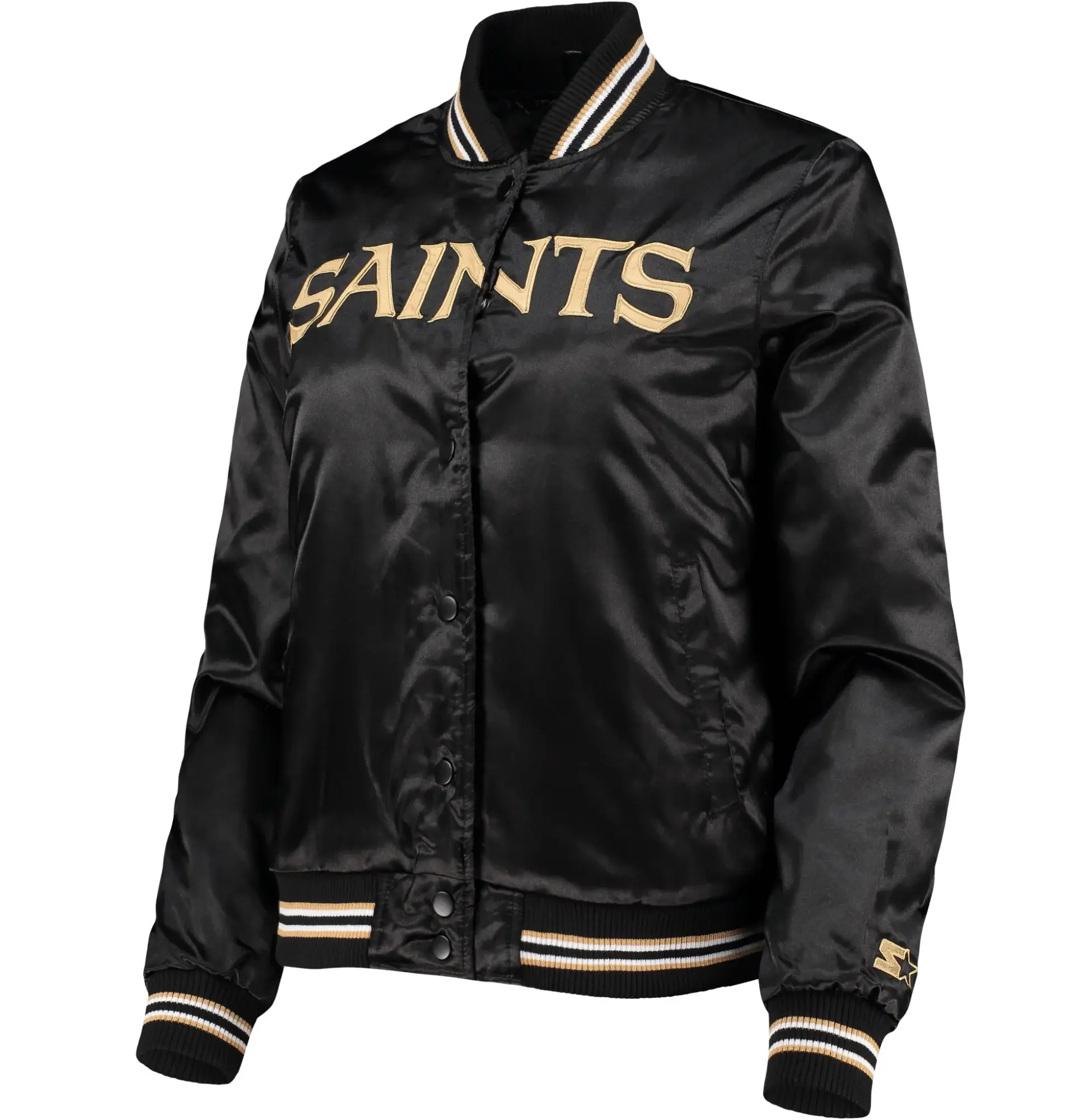 New-Orleans-Saints-Classic-Rib-Satin-Varsity-Black-Jacket-LeatherMoto