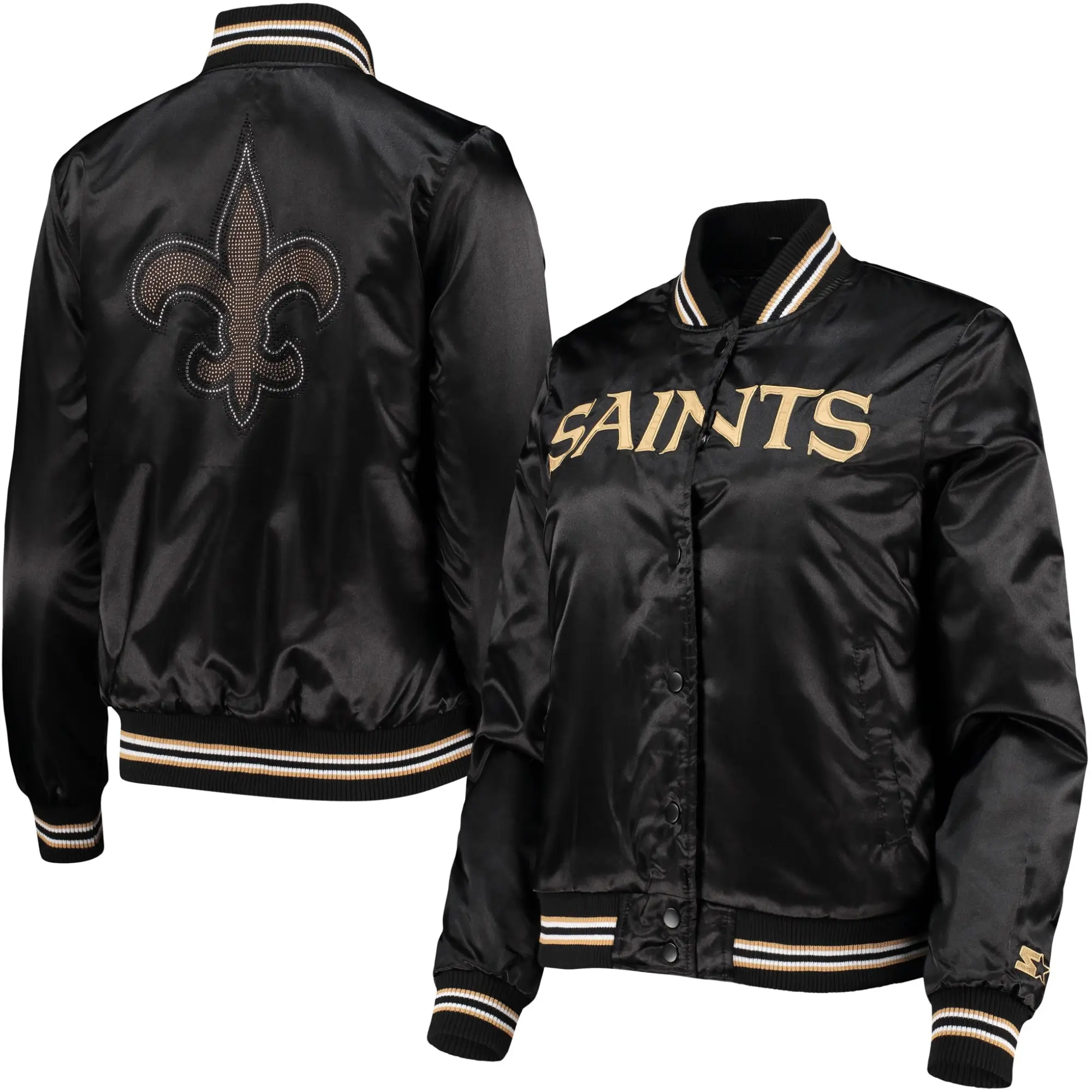 New-Orleans-Saints-Classic-Rib-Satin-Varsity-Black-Jacket-LeatherMoto