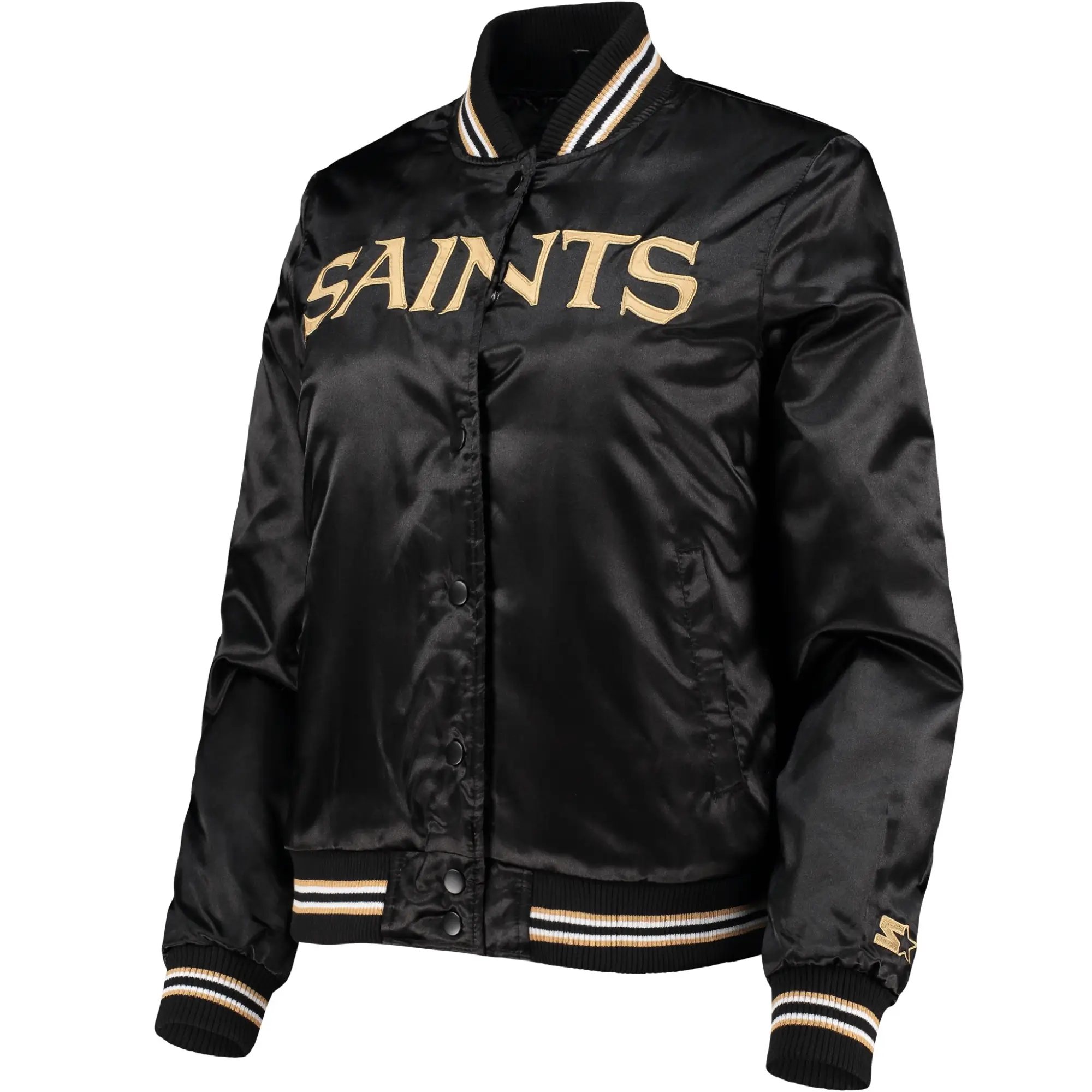 New-Orleans-Saints-Classic-Rib-Satin-Varsity-Black-Jacket-LeatherMoto