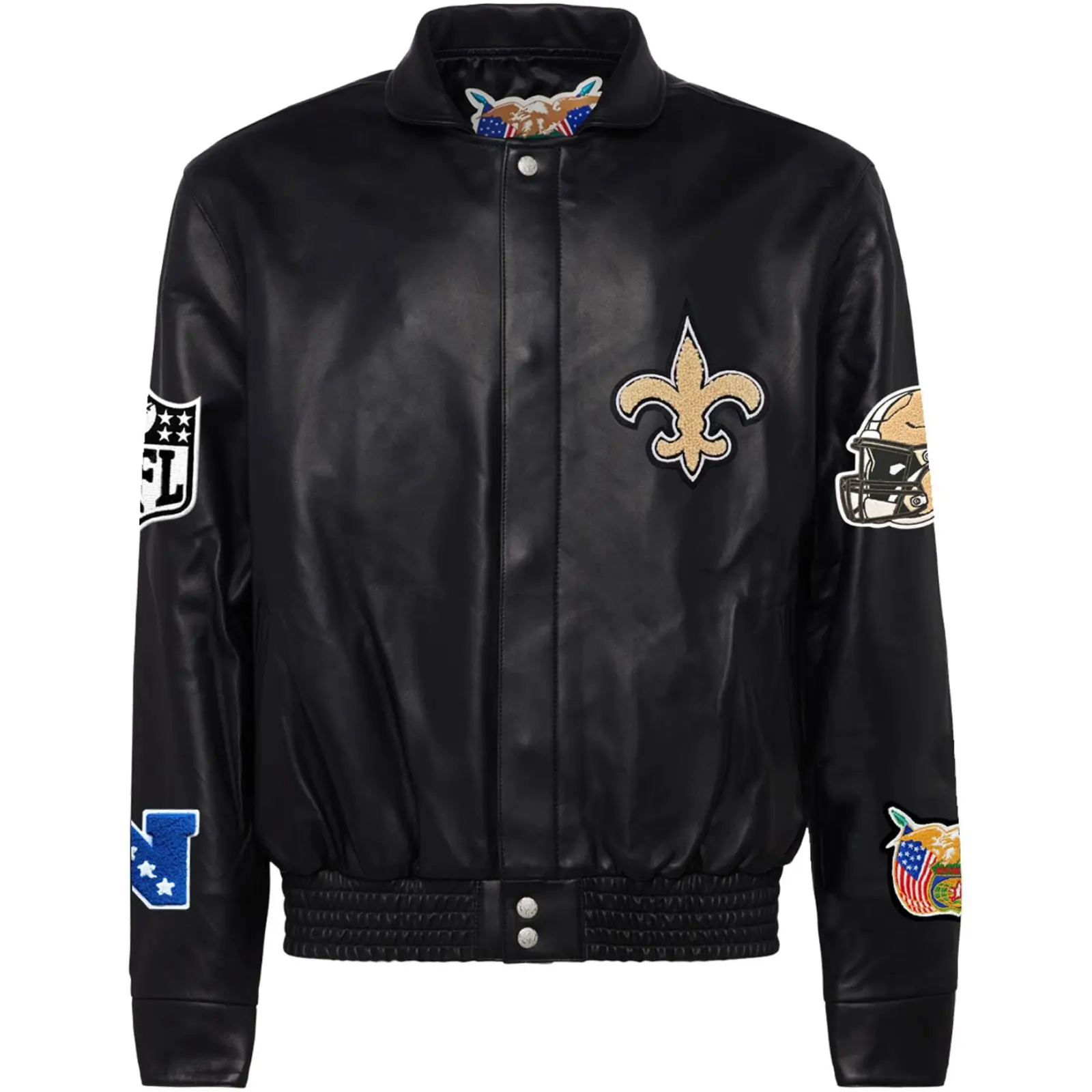 New-Orleans-Saints-Jeff-Hamilton-Leather-Varsity-Jacket-LeatherMoto