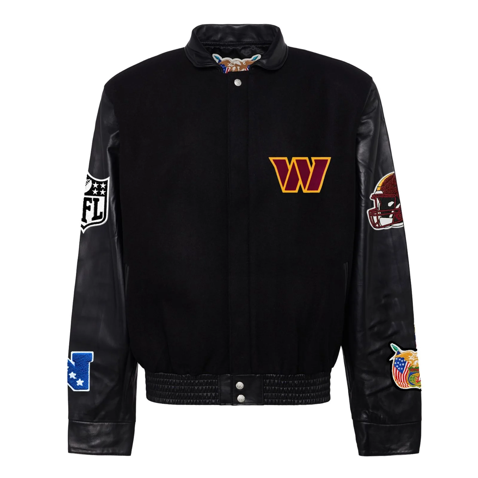 Washington-Commanders-Jeff-Hamilton-Wool-Leather-Varsity-Jacket-Black-LeatherMoto