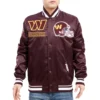 Washington-Commanders-Mashup-Full-Snap-Satin-Varsity-Jacket-Wine-LeatherMoto