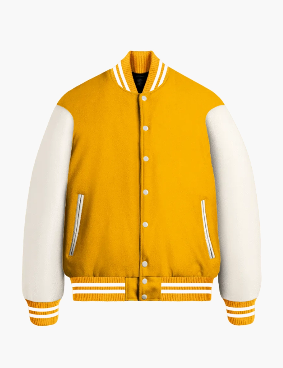 Yellow-Wool-Body-White-Leather-Varsity-Jacket-1