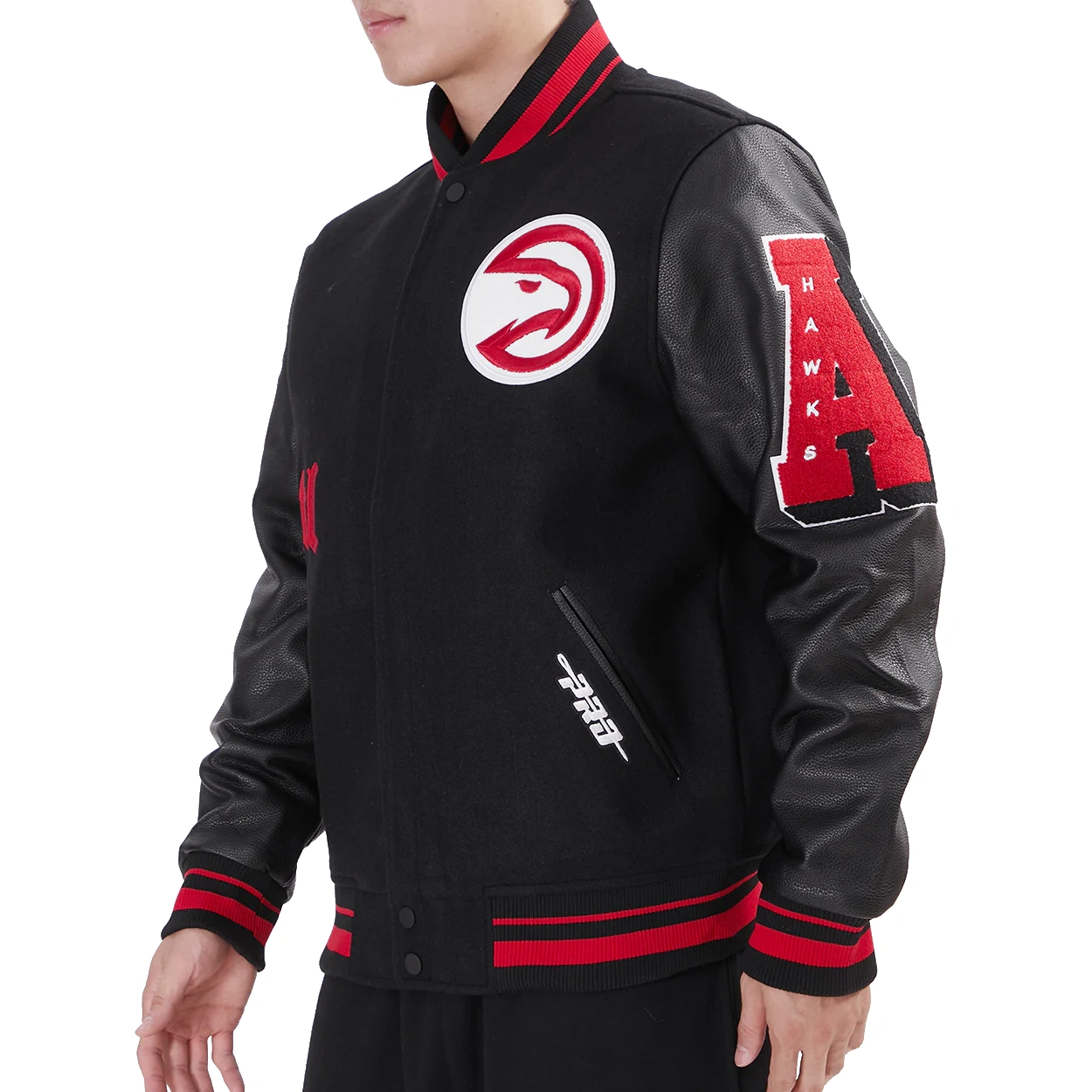 Atlanta-Hawks-Old-English-Rib-Wool-Leather-Varsity-Jacket-Black-2