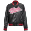 Atlanta-Hawks-Script-Tail-Womens-Ribbed-Knitted-Satin-Varsity-Jacket-Black-1-1