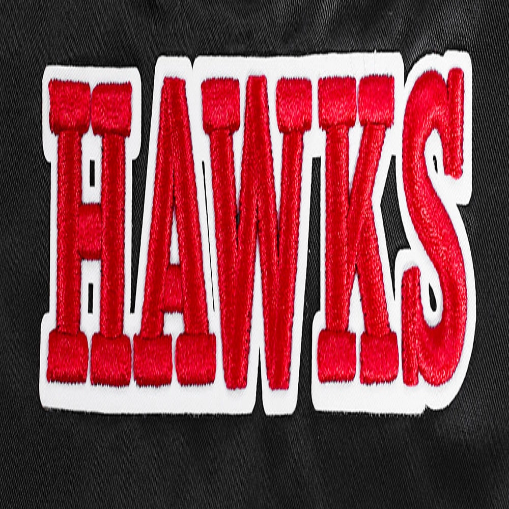 Atlanta-Hawks-Script-Tail-Womens-Ribbed-Knitted-Satin-Varsity-Jacket-Black-3-1