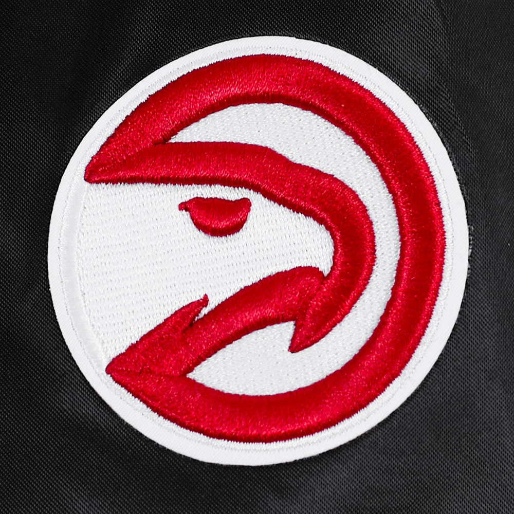 Atlanta-Hawks-Script-Tail-Womens-Ribbed-Knitted-Satin-Varsity-Jacket-Black-4-1