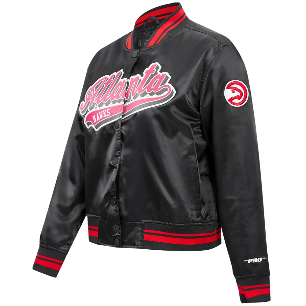 Atlanta-Hawks-Script-Tail-Womens-Ribbed-Knitted-Satin-Varsity-Jacket-Black-7-1